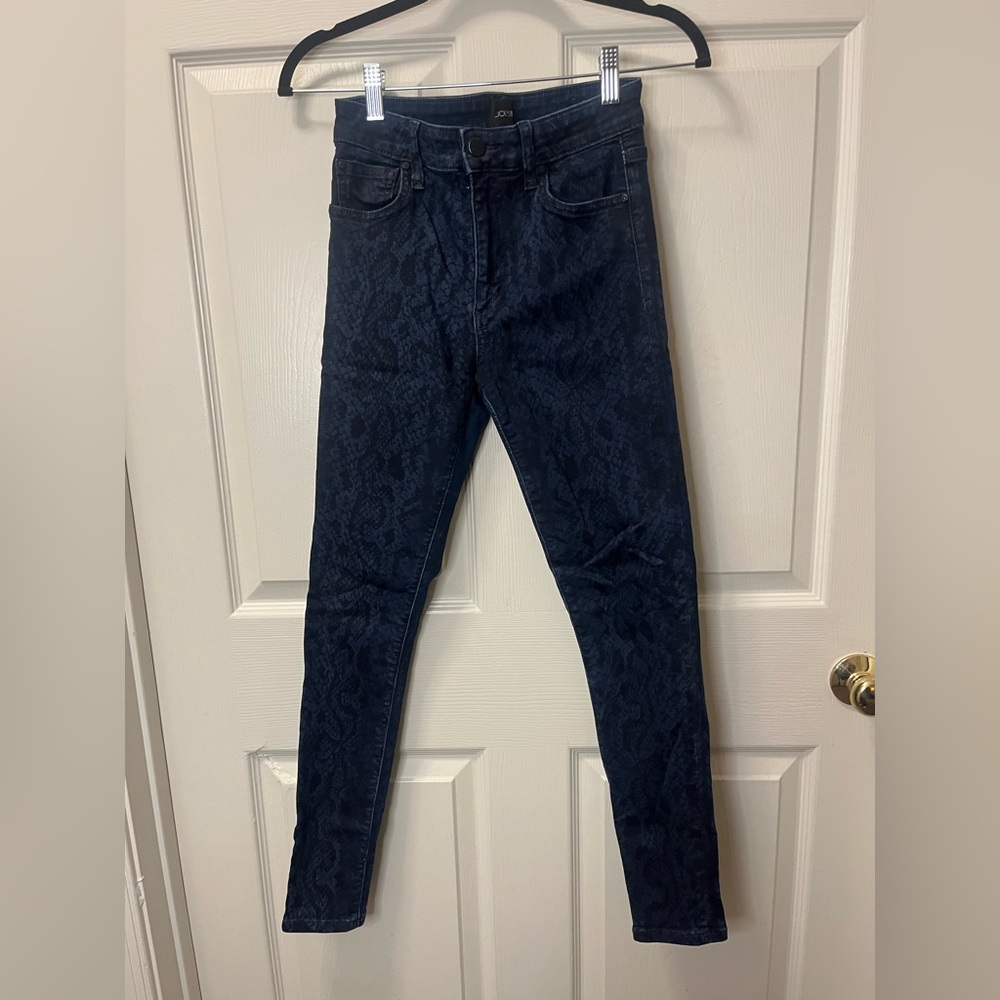 Joe's Jeans Womens Midnight Blue Patterned The Charlie High Rise Skinny Ankle